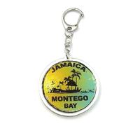 FizzyButton Gifts Jamaica Montego Bay Travel Keyring Key Ring with Acrylic Charm
