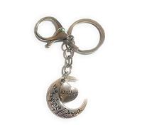 FizzyButton Gifts Keyring Brother I love you to the moon and back silver tone charm key ring and lobster clasp