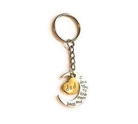 FizzyButton Gifts Keyring Dad I love you to the moon and back gold and silver tone charm key ring