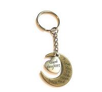FizzyButton Gifts Keyring Granddaughter I Love You to The Moon and Back Bronze and Silver Tone Charm Key Ring