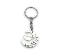 FizzyButton Gifts Keyring Grandma I Love You to the Moon and Back Silver Tone Charm Key Ring Keyring