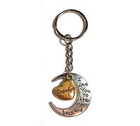 FizzyButton Gifts Keyring Grandpa I love you to the moon and back gold and silver tone charm key ring