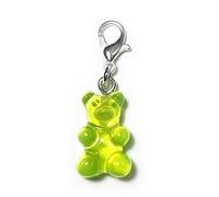 FizzyButton Gifts Lime Green Translucent Gummy Bear Jelly Baby Zip Pull Tag Charm