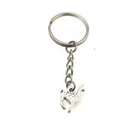 FizzyButton Gifts Llama Alpaca Charm Keyring Key Ring with Silver Tone Keychain
