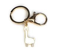 FizzyButton Gifts Llama Alpaca Gold Tone Keyring Key Ring and Lobster Clasp with Enamel Charm