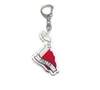 FizzyButton Gifts Malta Maltese Map Flag Keyring Key Ring with Acrylic Charm