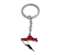 FizzyButton Gifts Map Flag Croatia Croatian Keyring Key Ring with Enamel and Stainless Steel Charm and Stainless Steel Keychain