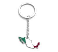 FizzyButton Gifts Map Flag Mexico Mexican Keyring Key Ring with Enamel and Stainless Steel Charm and Stainless Steel Keychain