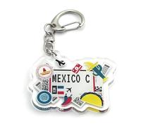 FizzyButton Gifts Mexico City Travel Keyring Key Ring with Acrylic Charm