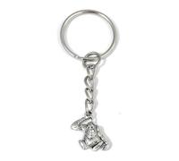 FizzyButton Gifts Monkey Chimpanzee Orangutan Keyring Key Ring with Small Silver Tone Charm