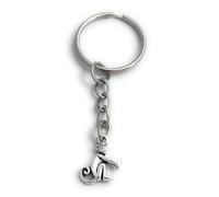 FizzyButton Gifts Monkey Keyring Key Ring with Silver Tone Charm and Silver Tone Keychain