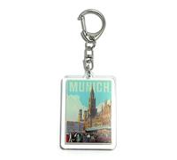 FizzyButton Gifts Munich Germany Travel Keyring Key Ring with Acrylic Charm