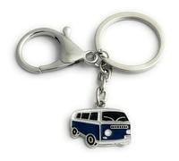FizzyButton Gifts Navy Blue Campervan Keyring Key Ring with Enamel Charm and Lobster Clasp
