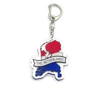 FizzyButton Gifts Netherlands Map Flag Travel Keyring Key Ring with Acrylic Charm