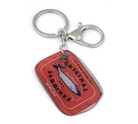 FizzyButton Gifts Orange Sardines Tin Keyring Key Ring and Lobster Clasp with Acrylic Charm