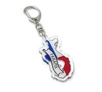FizzyButton Gifts Panama Map Flag Travel Keyring Key Ring with Acrylic Charm