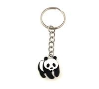 FizzyButton Gifts Panda Keyring Key Ring with Silver Tone Keychain and Enamel Charm
