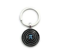 FizzyButton Gifts Pi Maths Symbol Charm Key Ring with Silver Tone Keyring