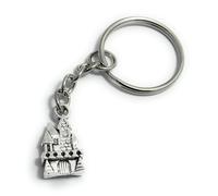 FizzyButton Gifts Princess Royal Palace Castle Charm Keyring Key Ring with Silver Tone Keychain