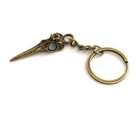 FizzyButton Gifts Raven Crow Skull Charm Keyring Key Ring with Bronze Tone Keychain