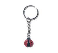 FizzyButton Gifts Red Ladybird Keyring Key Ring with Enamel Charm and Silver Tone Keychain