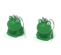 FizzyButton Gifts Resin Frog Charm Drop Earrings with Surgical Steel Ear Wires and Organza Gift Bag