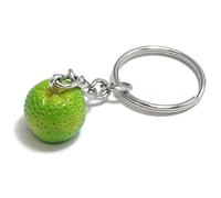 FizzyButton Gifts Resin Lime Fruit Charm Keyring Key Ring with Silver Tone Keychain