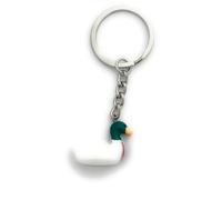 FizzyButton Gifts Resin Mallard Duck Charm Keyring Key Ring with Silver Tone Keychain