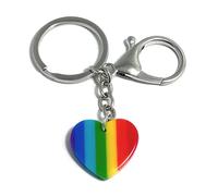FizzyButton Gifts Resin Rainbow Heart Charm Keyring Key Ring and Lobster Clasp