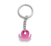 FizzyButton Gifts Resin Translucent Octopus Charm Keyring Key Ring with Silver Tone Keychain