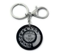 FizzyButton Gifts Retro Telephone Dial Keyring Key Ring and Lobster Clasp with Acrylic Charm