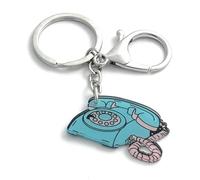 FizzyButton Gifts Retro Telephone Keyring Key Ring and Lobster Clasp with Acrylic Charm