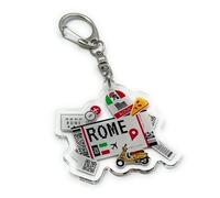 FizzyButton Gifts Rome Travel Keyring Key Ring with Acrylic Charm