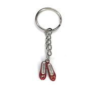 FizzyButton Gifts Ruby Slippers Red Shoes Keyring Key Ring with Enamel Charm and Silver Tone Keychain