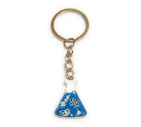 FizzyButton Gifts Science Glass Flask Keyring Key Ring with Enamel Charm and Gold Tone Keychain