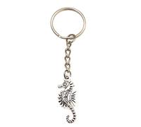 FizzyButton Gifts Seahorse Charm Keyring Key Ring with Silver Tone Keychain