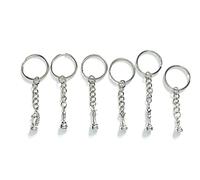 FizzyButton Gifts Set of 6 Chess Player Charm Keyrings Key Rings with Chess Piece Charms