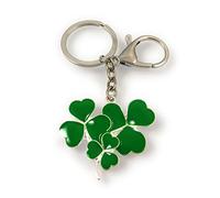 FizzyButton Gifts Shamrock Clover keyring keyring with lobster clasp and enamel charm