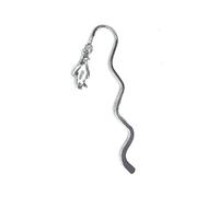 FizzyButton Gifts Silver Tone Mini Bookmark with Silver Tone Penguin Charm, in Gift Bag