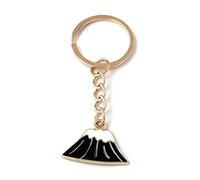 FizzyButton Gifts Snowy Mountain Keyring Key Ring with Enamel Charm and Gold Tone Keychain