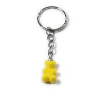 FizzyButton Gifts Solid Colour Gummy Bear Jelly Baby Charm Keyring Key Ring with Silver Tone Keychain