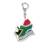 FizzyButton Gifts South Africa Map Flag Travel Keyring Key Ring with Acrylic Charm