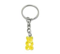 FizzyButton Gifts Sparkly Gummy Bear Jelly Baby Charm Keyring Key Ring with Silver Tone Keychain