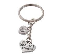 FizzyButton Gifts Special Auntie Heart Keyring Key Ring with Rhinestone Charms and White Gift Box