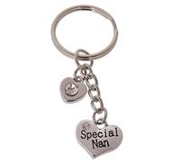 FizzyButton Gifts Special Nan Heart Keyring Key Ring with Rhinestone Charms and White Gift Box