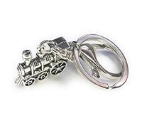 FizzyButton Gifts Steam Train keyring key ring and lobster clasp with silver tone charm
