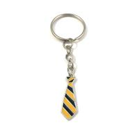 FizzyButton Gifts Striped Tie Keyring Key Ring with Enamel Charm and Silver Tone Keychain