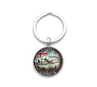 FizzyButton Gifts Sydney Australia Travel Charm Key Ring with Silver Tone Keyring