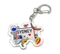 FizzyButton Gifts Sydney Travel Keyring Key Ring with Acrylic Charm