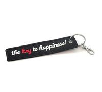 FizzyButton Gifts The Key To Happiness Keyring Key Ring Luggage Tag with Lobster Clasp